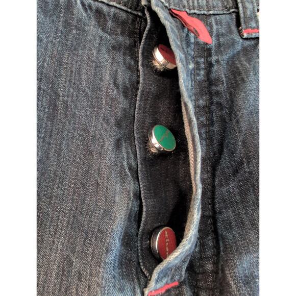 Kiton Selvedge Jean Men Size 34 (32x30)* Button Fly Straight Leg Dark Wash Italy - Picture 5 of 16